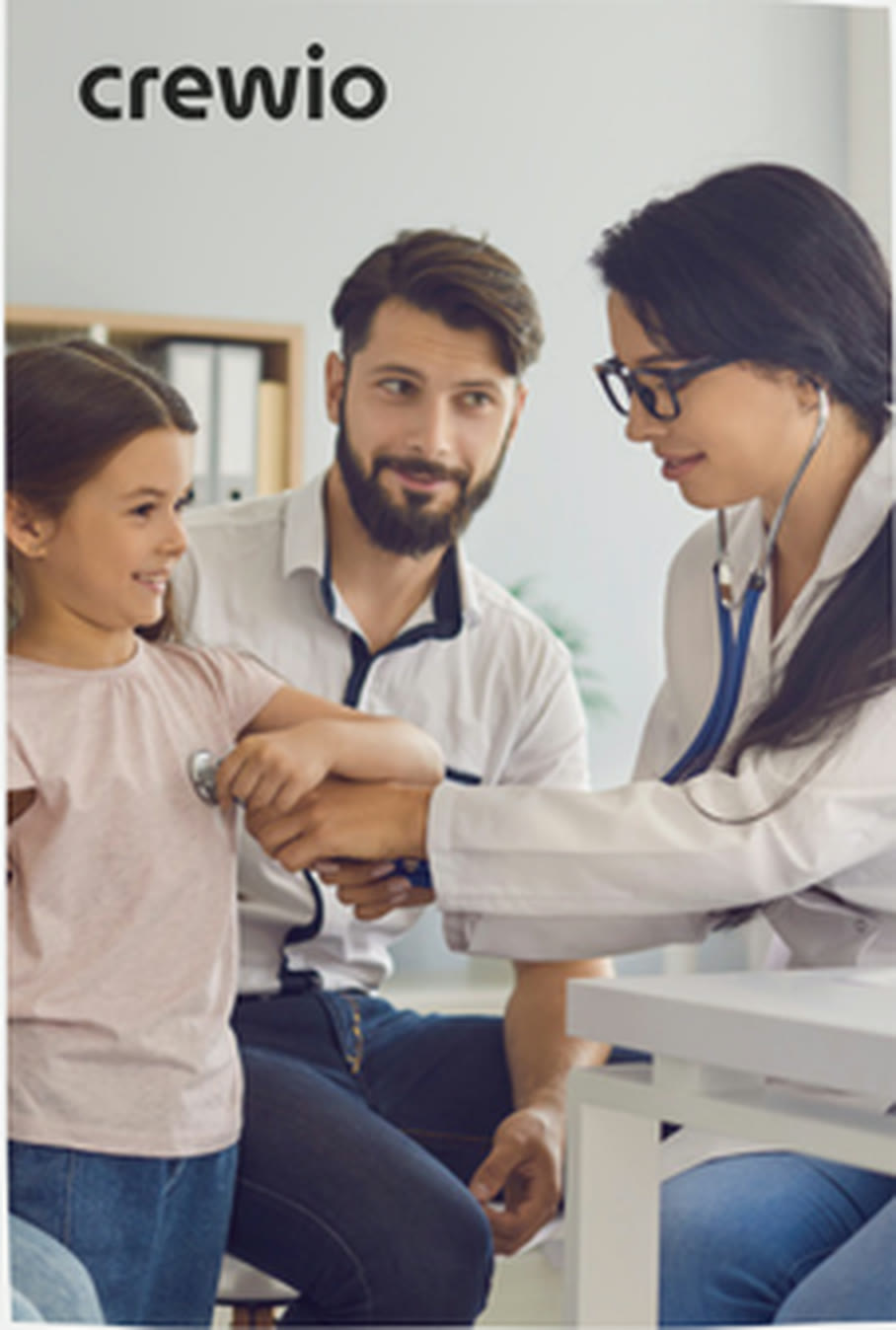 A doctor speaking with a family during an appointment